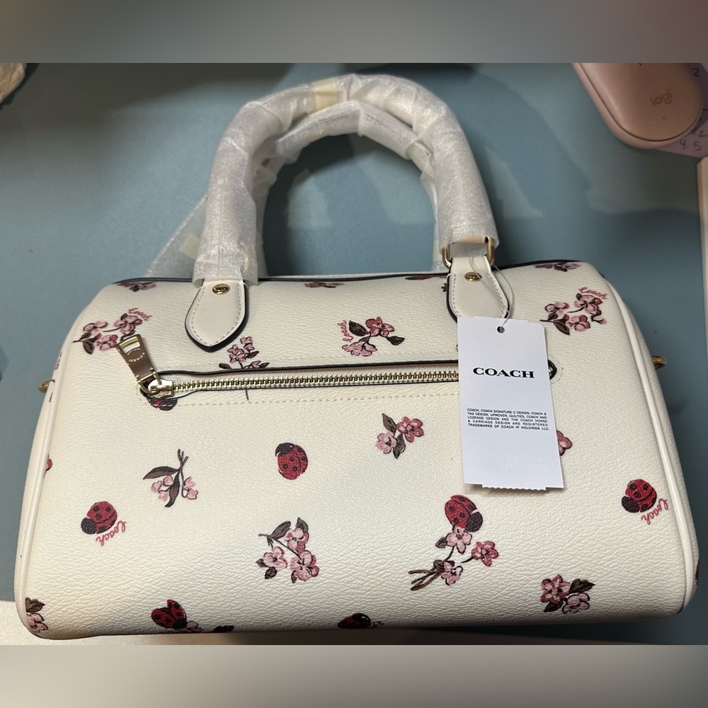 Coach Cream Floral and Ladybug Satchel - Picture 2 of 2